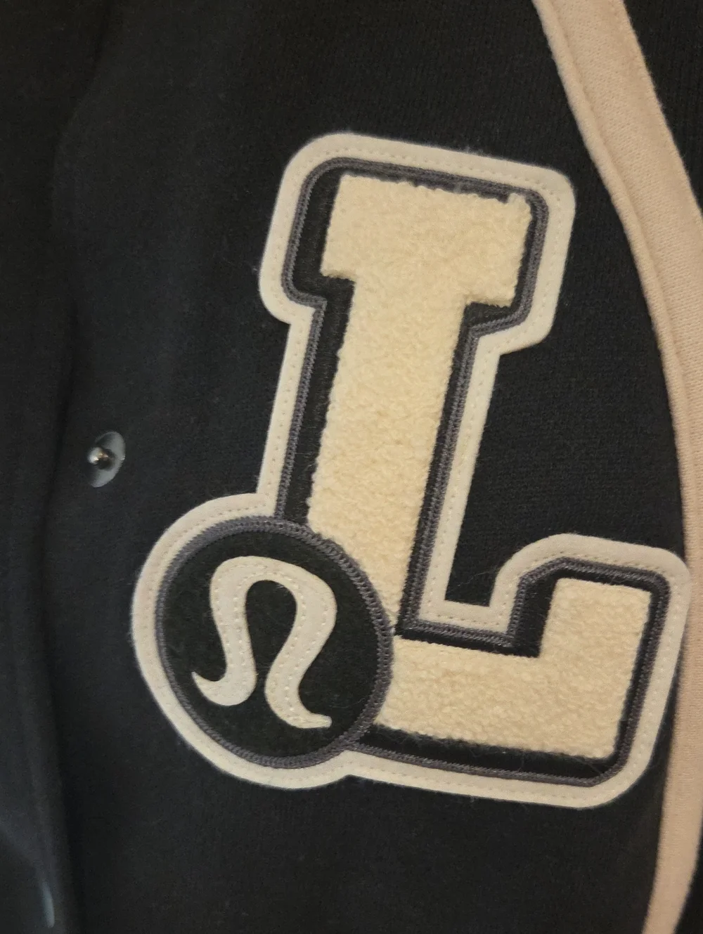 lululemon athletica Oversized Collegiate Black & Cream Varsity Jacket